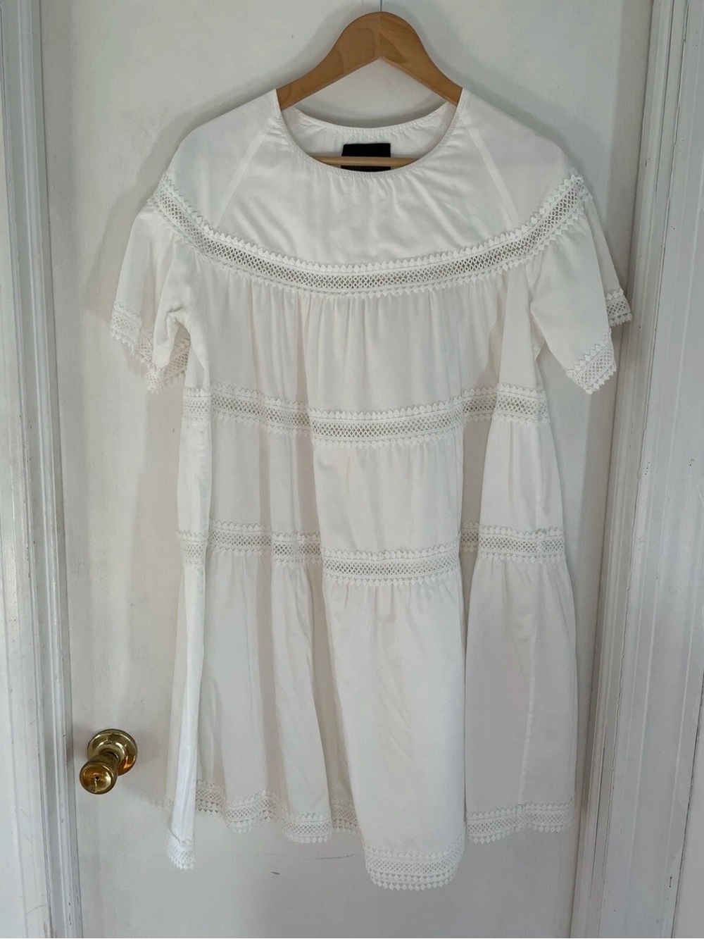 Cynthia Rowley White Eyelet Tiered Mini Dress